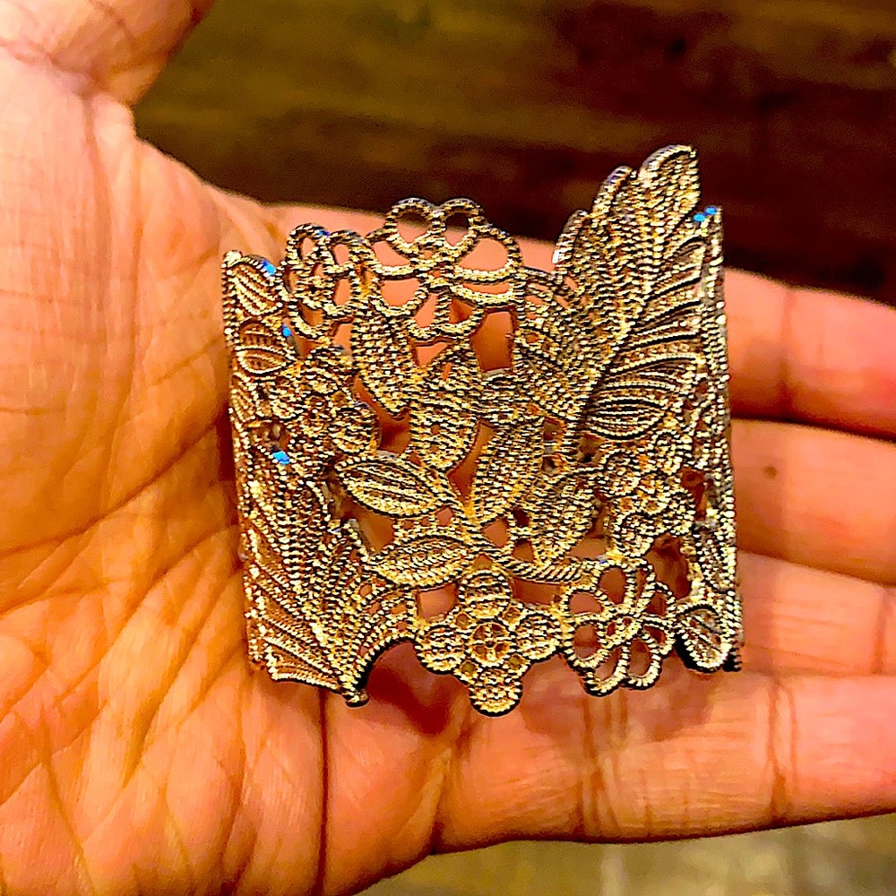 A rose gold bracelet